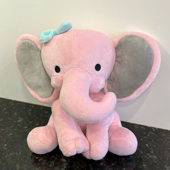 Twinkle Toes Pink and Gray Plush 10in Elephant Hazel Bedtime Originals - Picture 1 of 8